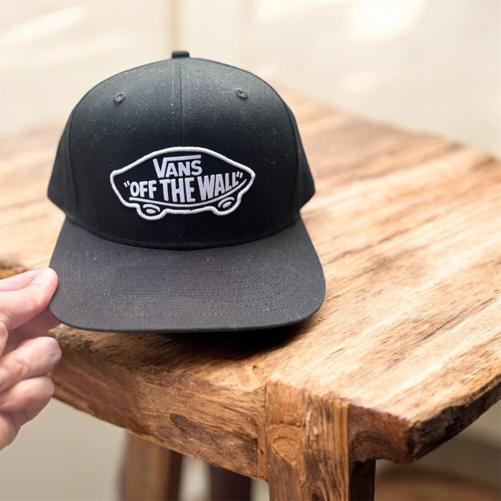 Vans Hat Unisex Baseball Cap Black White Embroidered Patch VN000DV0BLK